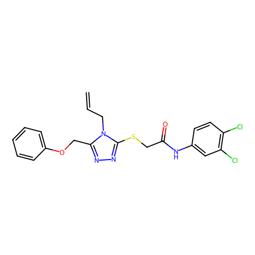 N-(3,4-dichlorophenyl)-2-[[5-(phenoxymethyl)-4-prop-2-enyl-1,2,4-triazol-3-yl]sulfanyl]acetamide structure