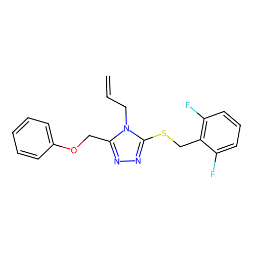 ({5-[(2,6-difluorophenyl)methylthio]-4-prop-2-enyl-1,2,4-triazol-3-yl}methoxy) benzene structure
