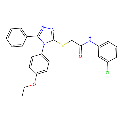 N-(3-chlorophenyl)-2-[[4-(4-ethoxyphenyl)-5-phenyl-1,2,4-triazol-3-yl]sulfanyl]acetamide structure