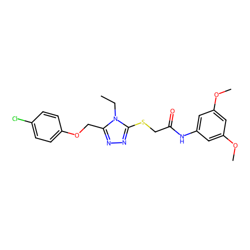 2-((5-((4-chlorophenoxy)methyl)-4-ethyl-4H-1,2,4-triazol-3-yl)thio)-N-(3,5-dimethoxyphenyl)acetamide structure