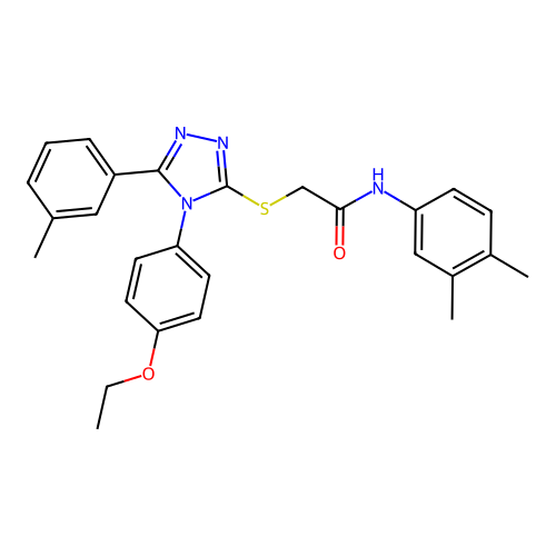 N-(3,4-dimethylphenyl)-2-{[4-(4-ethoxyphenyl)-5-(3-methylphenyl)-4H-1,2,4-triazol-3-yl]sulfanyl}acetamide structure