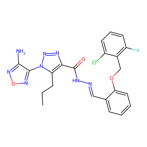 C22H20ClFN8O3 structure