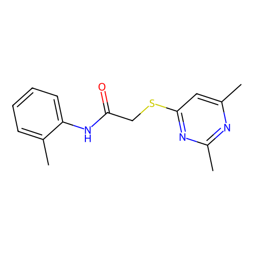 2-((2,6-Dimethyl-4-pyrimidinyl)thio)-N-(2-methylphenyl)acetamide structure