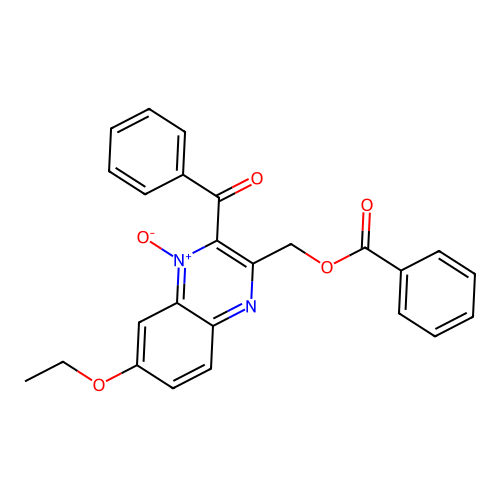 (3-Benzoyl-6-ethoxy-4-oxidoquinoxalin-4-ium-2-yl)methyl benzoate structure