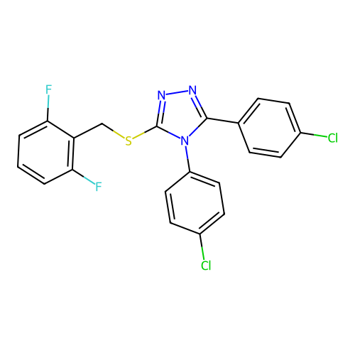 3,4-bis(4-chlorophenyl)-5-[(2,6-difluorobenzyl)sulfanyl]-4H-1,2,4-triazole structure