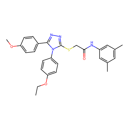 N-(3,5-dimethylphenyl)-2-{[4-(4-ethoxyphenyl)-5-(4-methoxyphenyl)-4H-1,2,4-triazol-3-yl]sulfanyl}acetamide structure