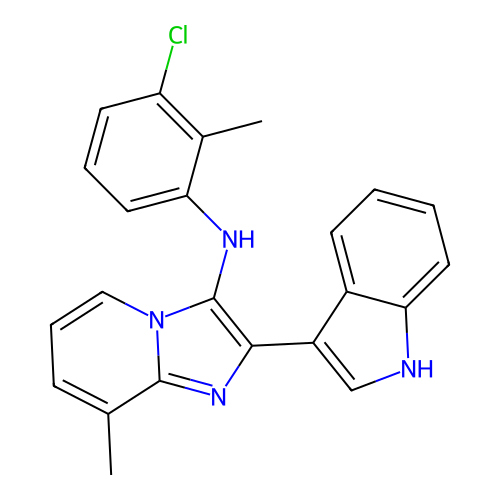N-(3-chloro-2-methylphenyl)-2-(1H-indol-3-yl)-8-methylimidazo[1,2-a]pyridin-3-amine structure