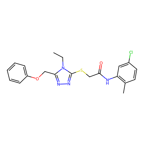 N-(5-chloro-2-methylphenyl)-2-{[4-ethyl-5-(phenoxymethyl)-4H-1,2,4-triazol-3-yl]sulfanyl}acetamide structure