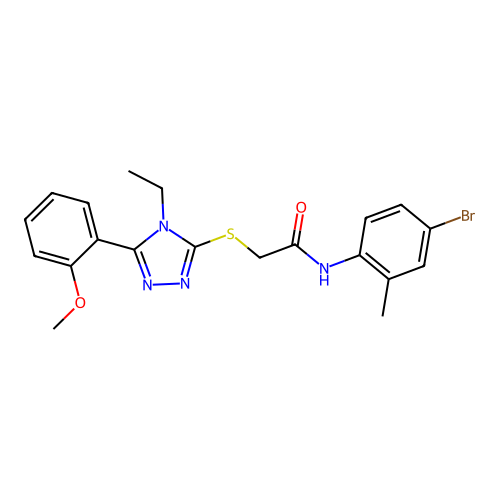 N-(4-bromo-2-methylphenyl)-2-{[4-ethyl-5-(2-methoxyphenyl)-4H-1,2,4-triazol-3-yl]sulfanyl}acetamide structure
