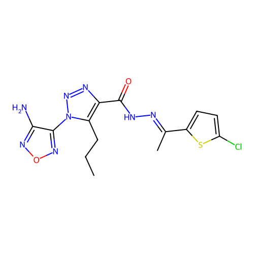 C14H15ClN8O2S structure