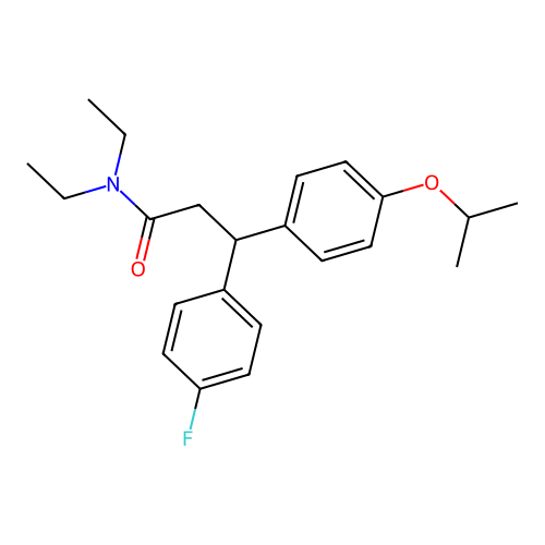 N,N-Diethyl-3-(4-fluoro-phenyl)-3-(4-isopropoxy-phenyl)-propionamide structure