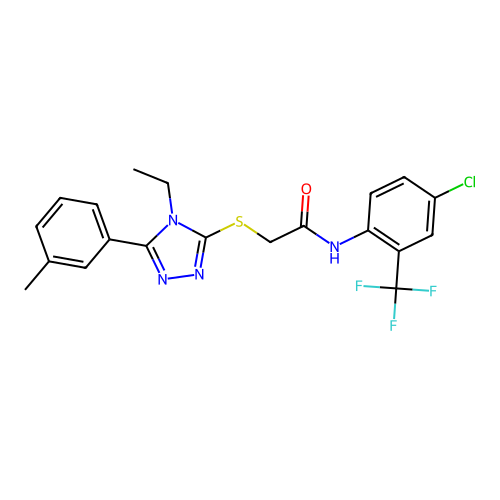 N-[4-chloro-2-(trifluoromethyl)phenyl]-2-{[4-ethyl-5-(3-methylphenyl)-4H-1,2,4-triazol-3-yl]sulfanyl}acetamide structure