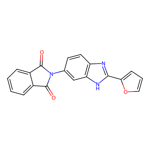 2-[2-(furan-2-yl)-3H-benzimidazol-5-yl]isoindole-1,3-dione structure