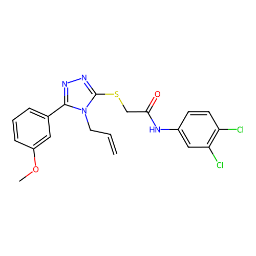 N-(3,4-dichlorophenyl)-2-[[5-(3-methoxyphenyl)-4-prop-2-enyl-1,2,4-triazol-3-yl]sulfanyl]acetamide structure