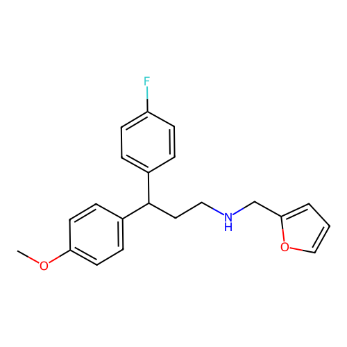 3-(4-fluorophenyl)-N-(furan-2-ylmethyl)-3-(4-methoxyphenyl)propan-1-amine structure
