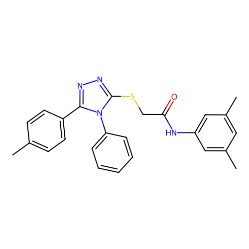 N-(3,5-dimethylphenyl)-2-[[5-(4-methylphenyl)-4-phenyl-1,2,4-triazol-3-yl]sulfanyl]acetamide structure