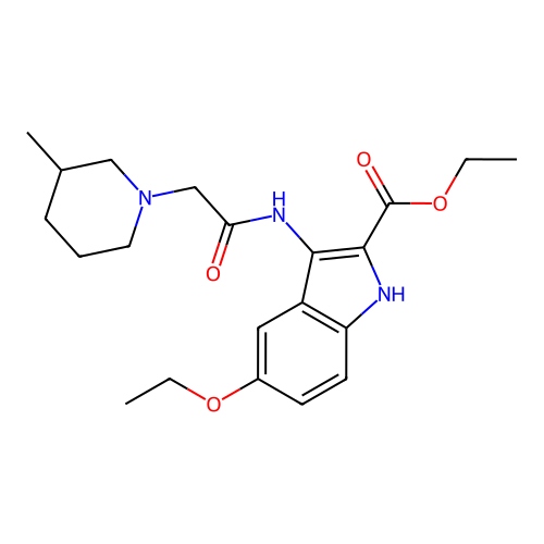 ethyl 5-ethoxy-3-{[(3-methylpiperidin-1-yl)acetyl]amino}-1H-indole-2-carboxylate structure