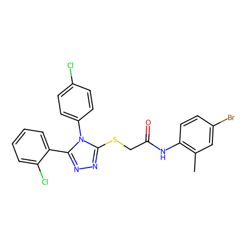 N-(4-bromo-2-methylphenyl)-2-{[5-(2-chlorophenyl)-4-(4-chlorophenyl)-4H-1,2,4-triazol-3-yl]sulfanyl}acetamide structure