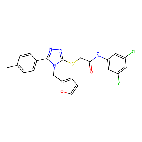 N-(3,5-dichlorophenyl)-2-{[4-(furan-2-ylmethyl)-5-(4-methylphenyl)-4H-1,2,4-triazol-3-yl]sulfanyl}acetamide structure