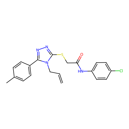 2-((4-allyl-5-(p-tolyl)-4H-1,2,4-triazol-3-yl)thio)-N-(4-chlorophenyl)acetamide structure