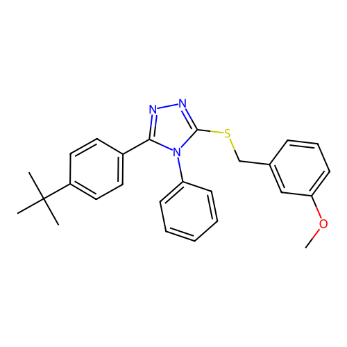 3-(4-tert-butylphenyl)-5-[(3-methoxybenzyl)sulfanyl]-4-phenyl-4H-1,2,4-triazole structure