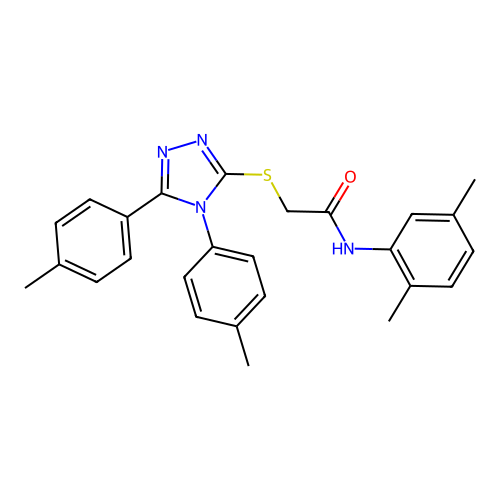 2-[[4,5-bis(4-methylphenyl)-1,2,4-triazol-3-yl]sulfanyl]-N-(2,5-dimethylphenyl)acetamide structure