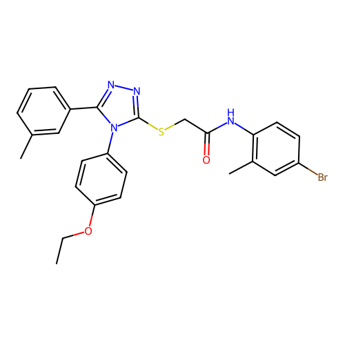 N-(4-bromo-2-methylphenyl)-2-{[4-(4-ethoxyphenyl)-5-(3-methylphenyl)-4H-1,2,4-triazol-3-yl]sulfanyl}acetamide structure
