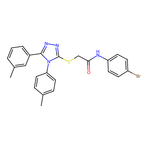 N-(4-bromophenyl)-2-[[5-(3-methylphenyl)-4-(4-methylphenyl)-1,2,4-triazol-3-yl]sulfanyl]acetamide structure
