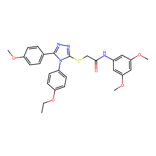 N-(3,5-dimethoxyphenyl)-2-{[4-(4-ethoxyphenyl)-5-(4-methoxyphenyl)-4H-1,2,4-triazol-3-yl]sulfanyl}acetamide structure
