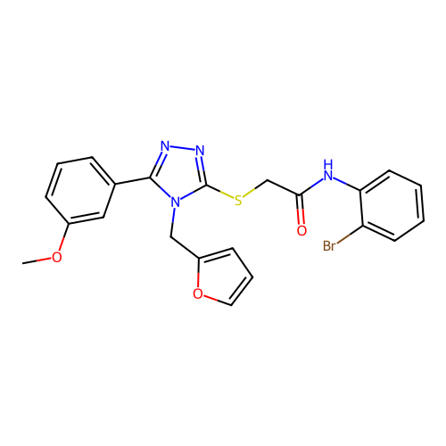 N-(2-bromophenyl)-2-{[4-(furan-2-ylmethyl)-5-(3-methoxyphenyl)-4H-1,2,4-triazol-3-yl]sulfanyl}acetamide structure