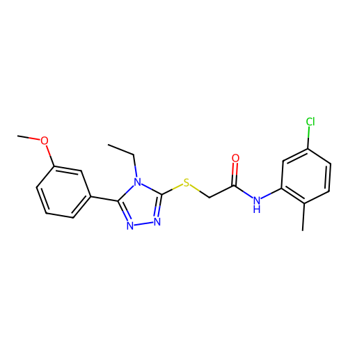 N-(5-chloro-2-methylphenyl)-2-{[4-ethyl-5-(3-methoxyphenyl)-4H-1,2,4-triazol-3-yl]sulfanyl}acetamide structure