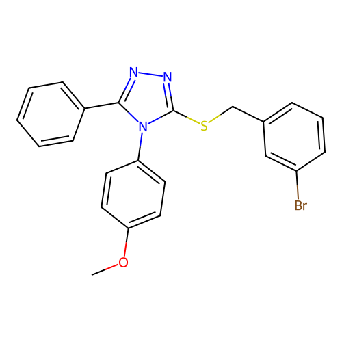 3-[(3-bromobenzyl)sulfanyl]-4-(4-methoxyphenyl)-5-phenyl-4H-1,2,4-triazole structure