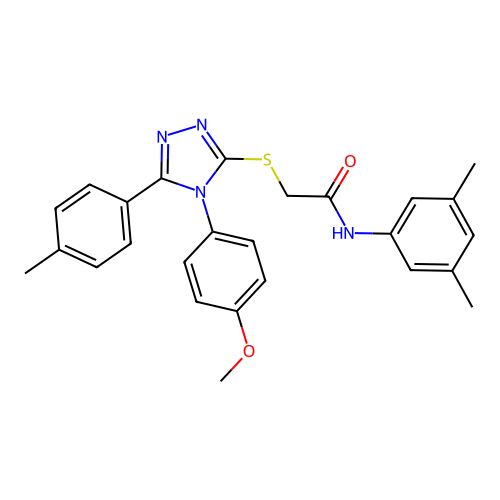 N-(3,5-dimethylphenyl)-2-{[4-(4-methoxyphenyl)-5-(4-methylphenyl)-4H-1,2,4-triazol-3-yl]sulfanyl}acetamide structure