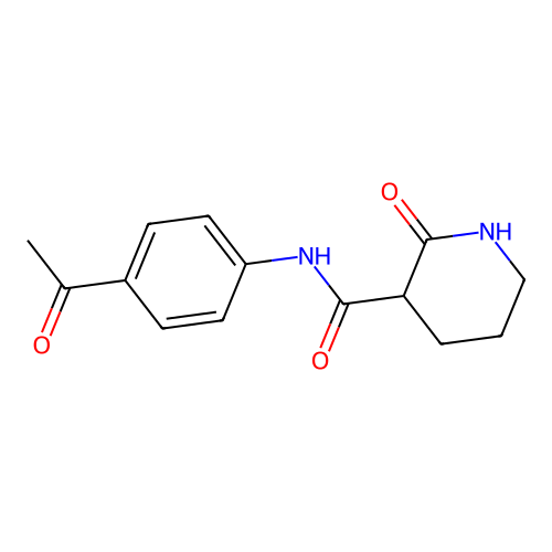N-(4-acetylphenyl)-2-oxopiperidine-3-carboxamide structure