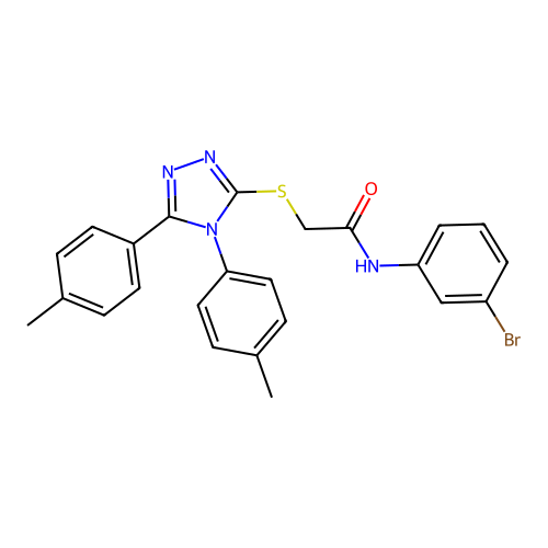 2-[[4,5-bis(4-methylphenyl)-1,2,4-triazol-3-yl]sulfanyl]-N-(3-bromophenyl)acetamide structure