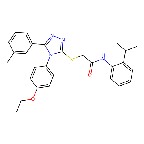 2-{[4-(4-ethoxyphenyl)-5-(3-methylphenyl)-4H-1,2,4-triazol-3-yl]sulfanyl}-N-[2-(propan-2-yl)phenyl]acetamide structure