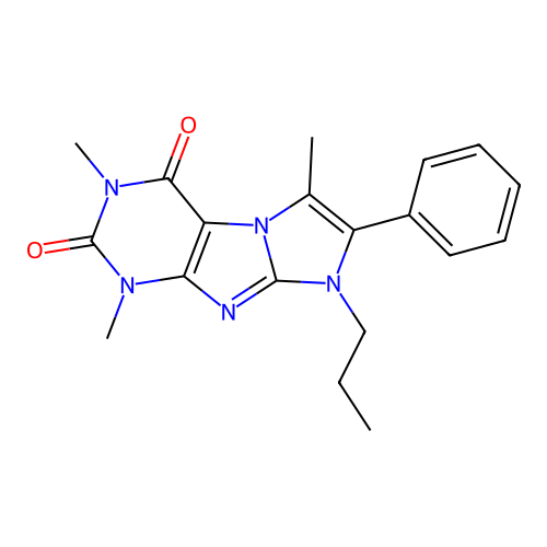 1,3,6-trimethyl-7-phenyl-8-propyl-1H-imidazo[2,1-f]purine-2,4(3H,8H)-dione structure