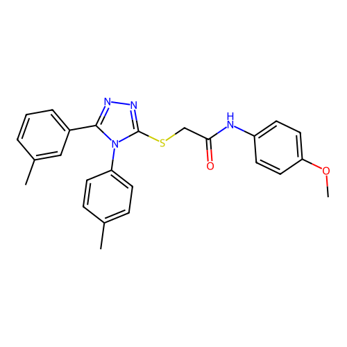N-(4-methoxyphenyl)-2-{[5-(3-methylphenyl)-4-(4-methylphenyl)-4H-1,2,4-triazol-3-yl]sulfanyl}acetamide structure