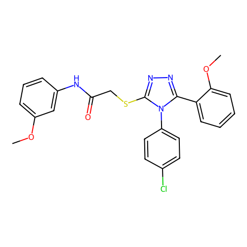 2-{[4-(4-chlorophenyl)-5-(2-methoxyphenyl)-4H-1,2,4-triazol-3-yl]sulfanyl}-N-(3-methoxyphenyl)acetamide structure