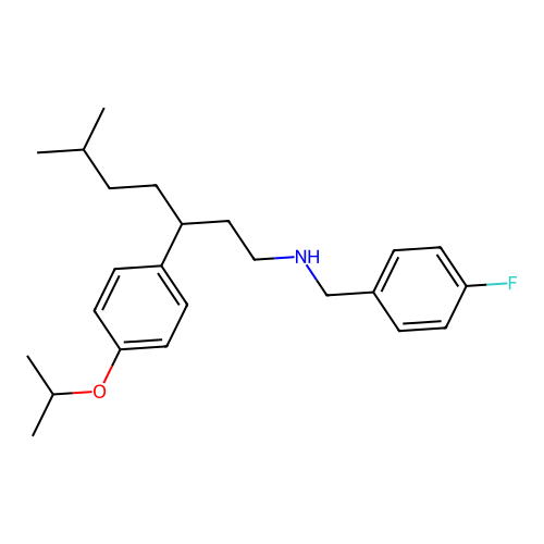 N-(4-fluorobenzyl)-3-(4-isopropoxyphenyl)-6-methylheptan-1-amine structure