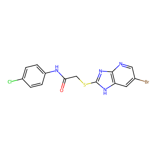 2-[(6-bromo-1H-imidazo[4,5-b]pyridin-2-yl)sulfanyl]-N-(4-chlorophenyl)acetamide structure