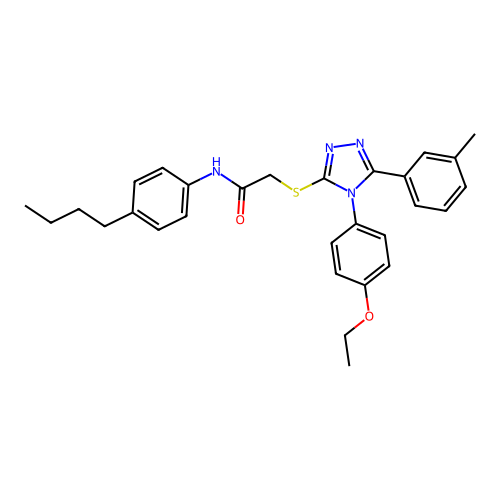 N-(4-butylphenyl)-2-[[4-(4-ethoxyphenyl)-5-(3-methylphenyl)-1,2,4-triazol-3-yl]sulfanyl]acetamide structure