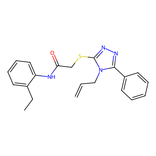 N-(2-ethylphenyl)-2-{[5-phenyl-4-(prop-2-en-1-yl)-4H-1,2,4-triazol-3-yl]sulfanyl}acetamide structure