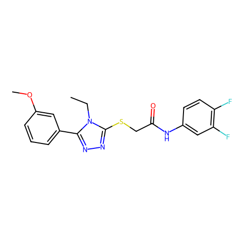 N-(3,4-difluorophenyl)-2-{[4-ethyl-5-(3-methoxyphenyl)-4H-1,2,4-triazol-3-yl]sulfanyl}acetamide structure