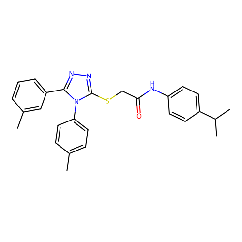 2-{[5-(3-methylphenyl)-4-(4-methylphenyl)-4H-1,2,4-triazol-3-yl]sulfanyl}-N-[4-(propan-2-yl)phenyl]acetamide structure