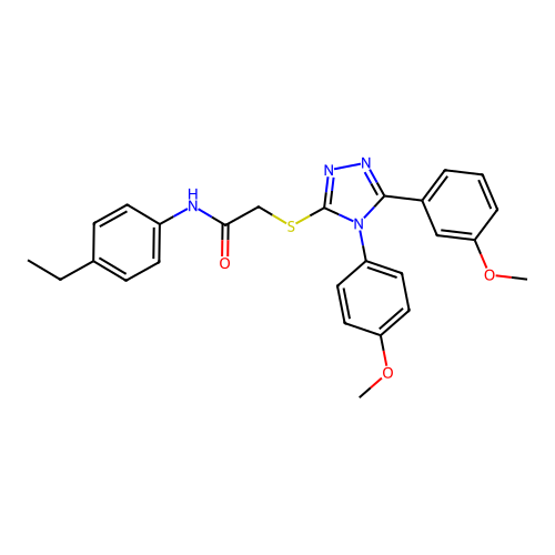 N-(4-ethylphenyl)-2-((5-(3-methoxyphenyl)-4-(4-methoxyphenyl)-4H-1,2,4-triazol-3-yl)thio)acetamide structure