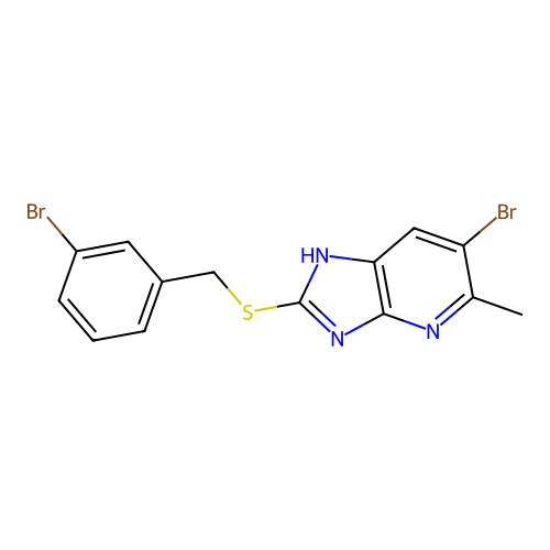 6-bromo-2-[(3-bromobenzyl)sulfanyl]-5-methyl-1H-imidazo[4,5-b]pyridine structure