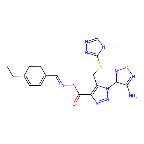 C18H19N11O2S structure