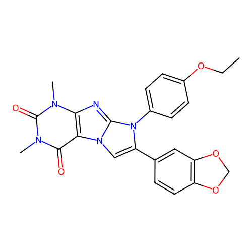 7-(1,3-benzodioxol-5-yl)-6-(4-ethoxyphenyl)-2,4-dimethylpurino[7,8-a]imidazole-1,3-dione structure