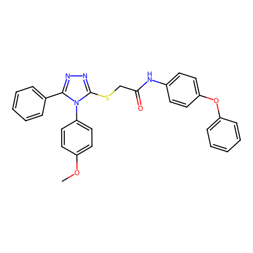2-[[4-(4-methoxyphenyl)-5-phenyl-1,2,4-triazol-3-yl]sulfanyl]-N-(4-phenoxyphenyl)acetamide structure